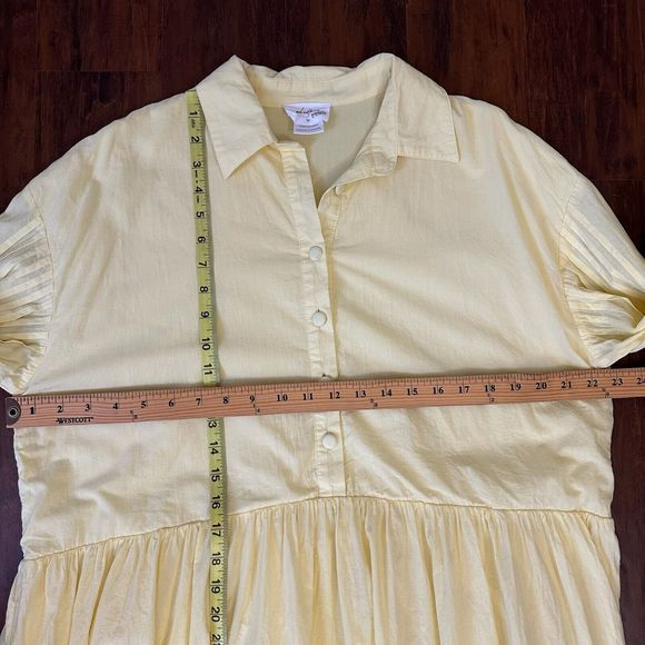 GIRL AND THE SUN Long Sleeve Lined Maxi Shirt Dress in Pale Yellow - Picture 13 of 14
